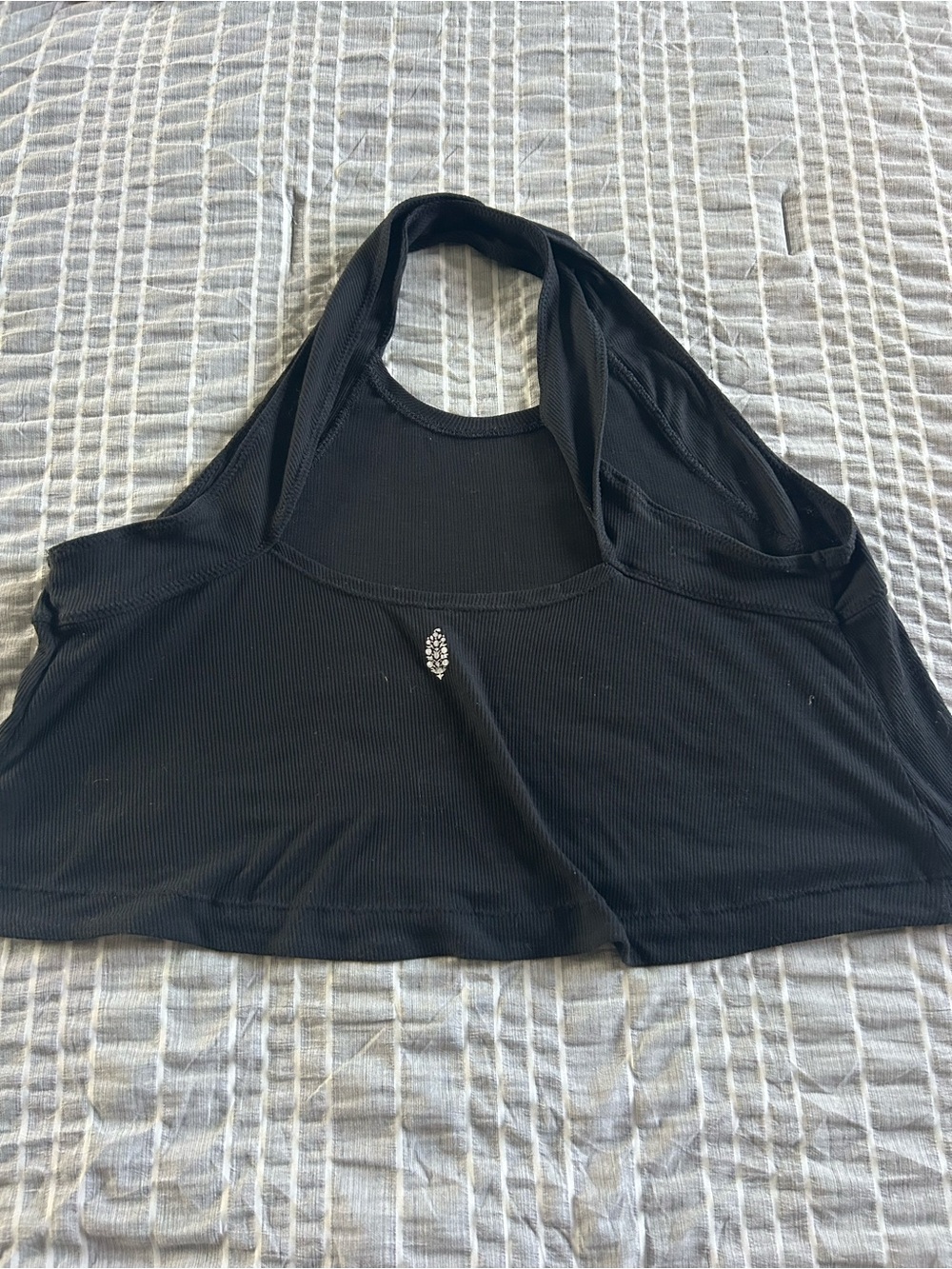 Black free people Racerback Crop Tank Top